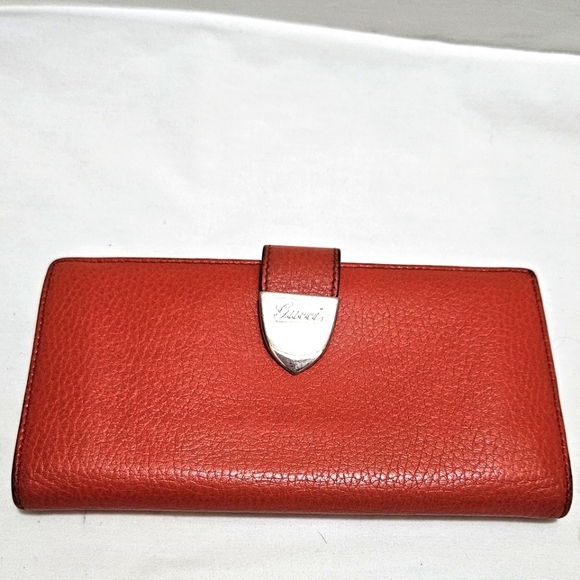 Vtg Continental Wallet Marmont Collection Coral Pebbled...